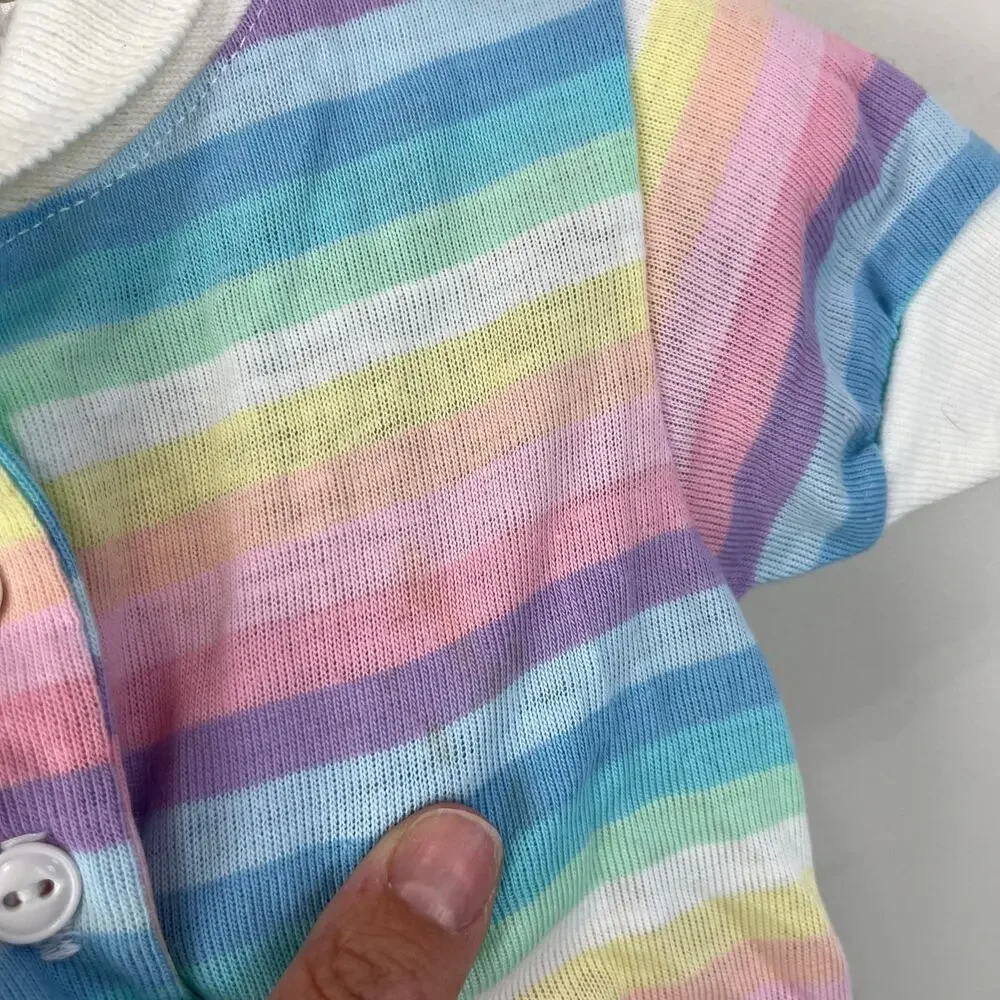 Vintage Carter's Pastel Rainbow Striped Polo Shirt 2T USA
